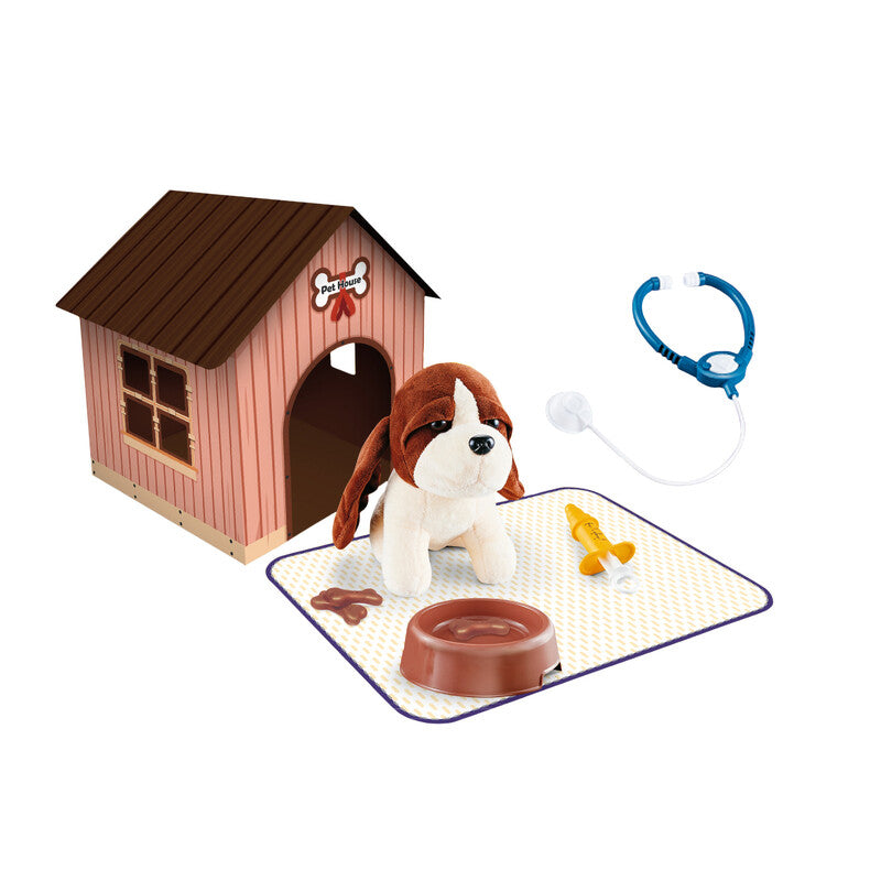 Lovely Pet Cute Collection – Plush Dog with Pet House Playset