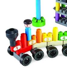 Hape PolyM Rainbow Counting Train Building Set – Learn, Build & Play