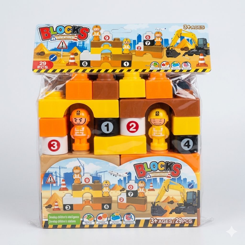 Construction & Engineering Building Blocks Set (29-Piece)