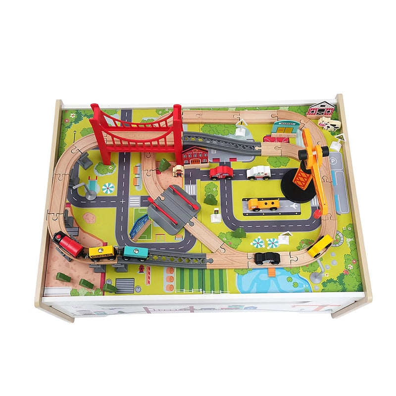 Hape Play Essentials Railway Storage Table Set — Ultimate Train Play & Storage Solution