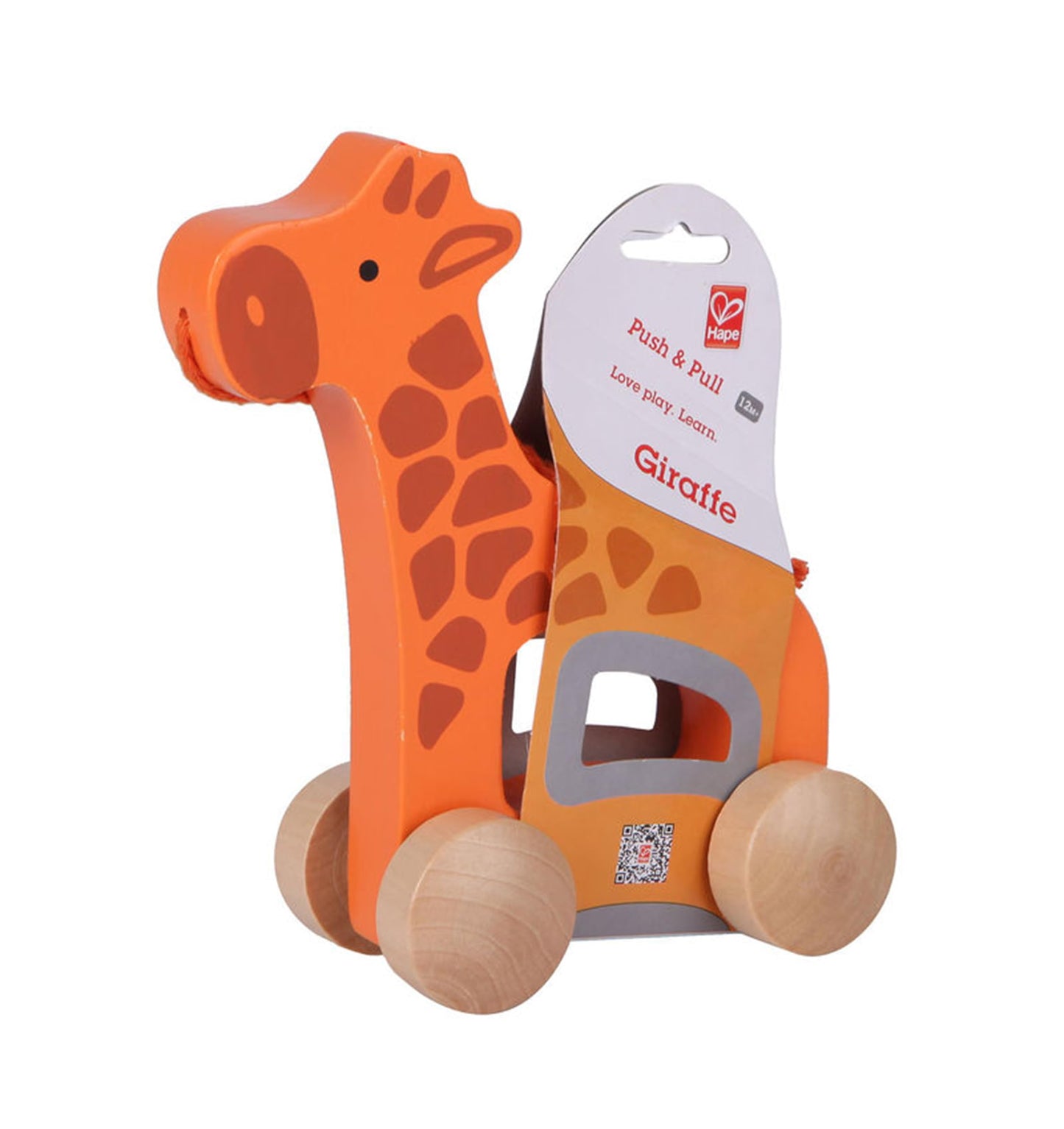Hape Giraffe Wooden Push & Pull Toddler Toy