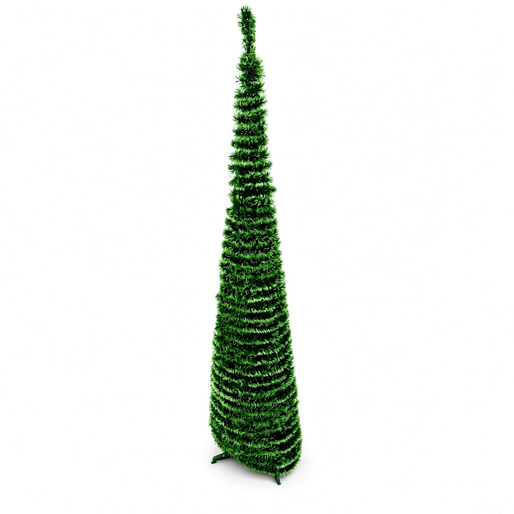Green Tinsel Artificial Christmas Tree