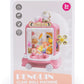a pink-themed Penguin Mini Claw Doll Machine