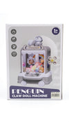 a pink-themed Penguin Mini Claw Doll Machine