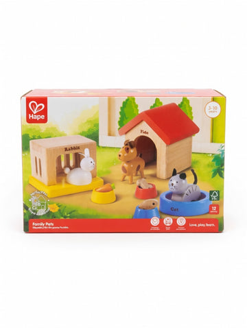 Hape Family Pets Wooden Dollhouse Animal Set