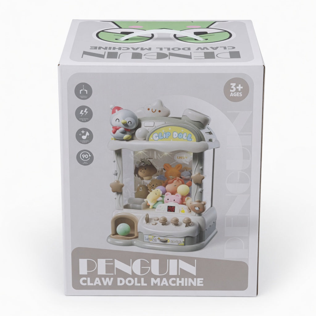 Penguin-Themed Mini Claw Machine Toy