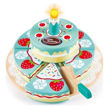Interactive Happy Birthday Cake – Wooden Pretend Play Set