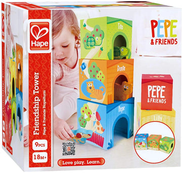 Hape Friendship Tower – Wooden Stacking Toy Set for Kids