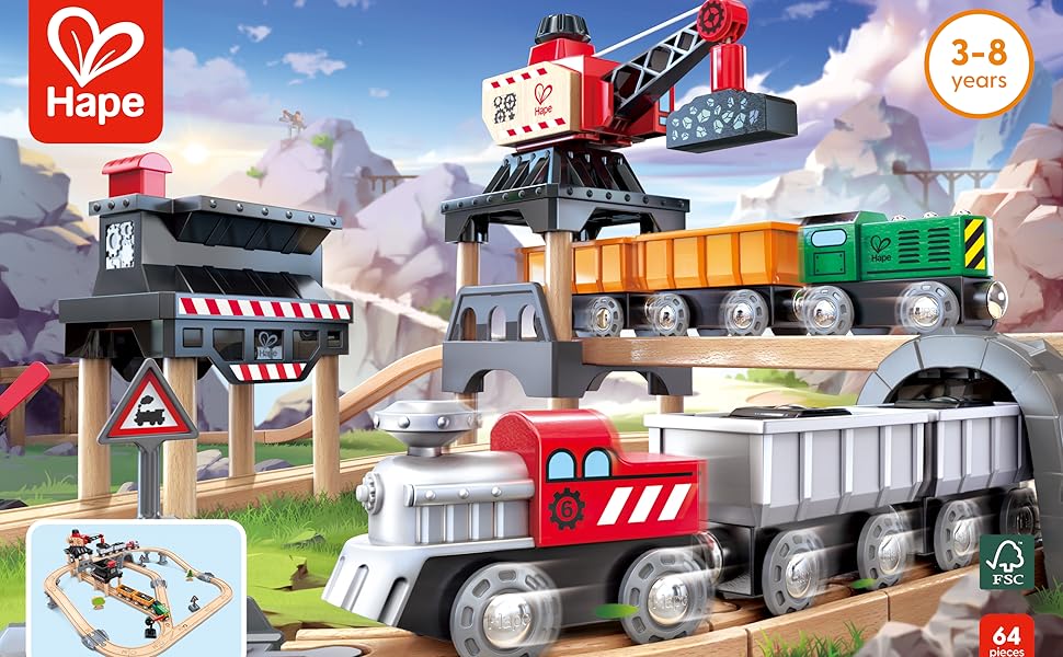 Hape Mining Loader Set – Toy Train Playset