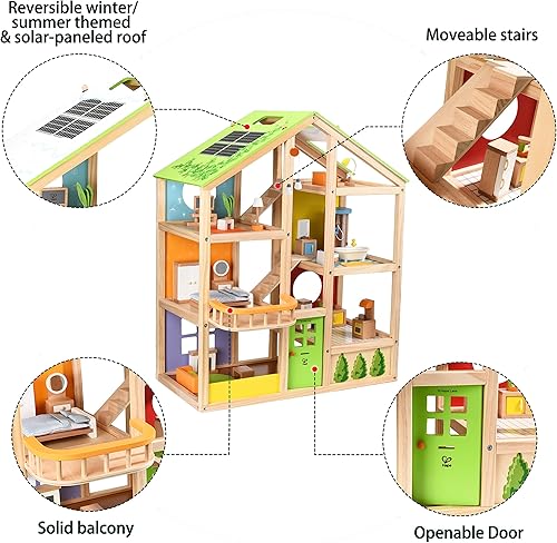 Hape All Season House (Furnished) Wooden Dollhouse