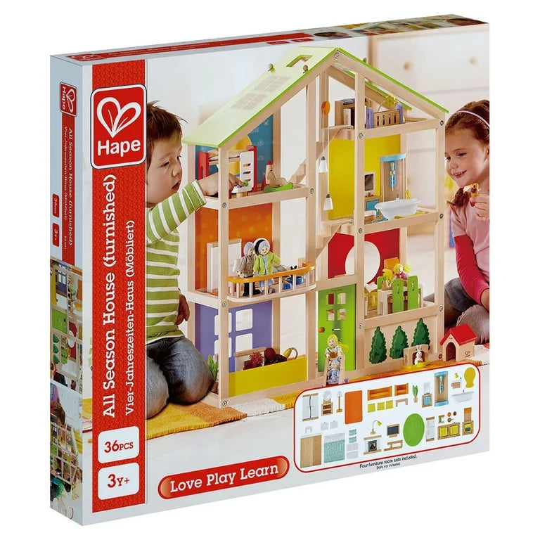 Hape All Season House (Furnished) Wooden Dollhouse