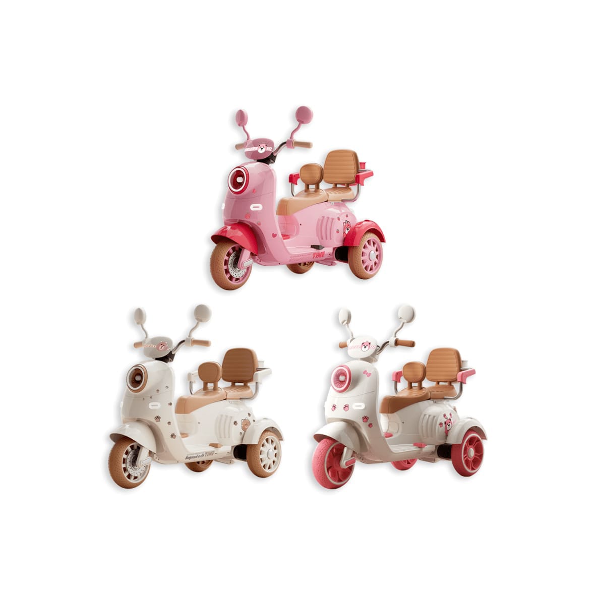 Kids Electric Ride-On Scooter with Backrest