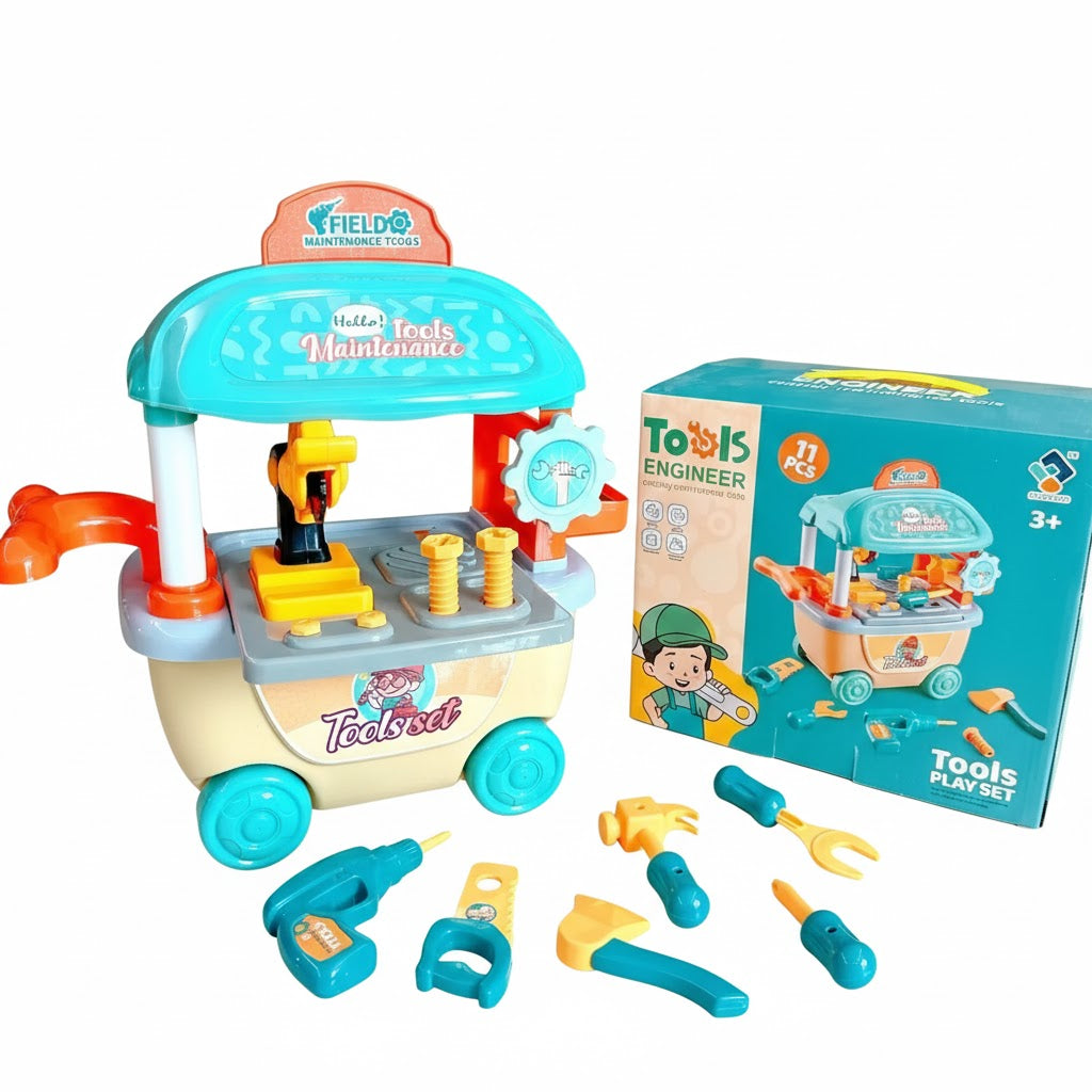 Children's Portable Tool Workbench Play Set – Pretend Engineer Roleplay