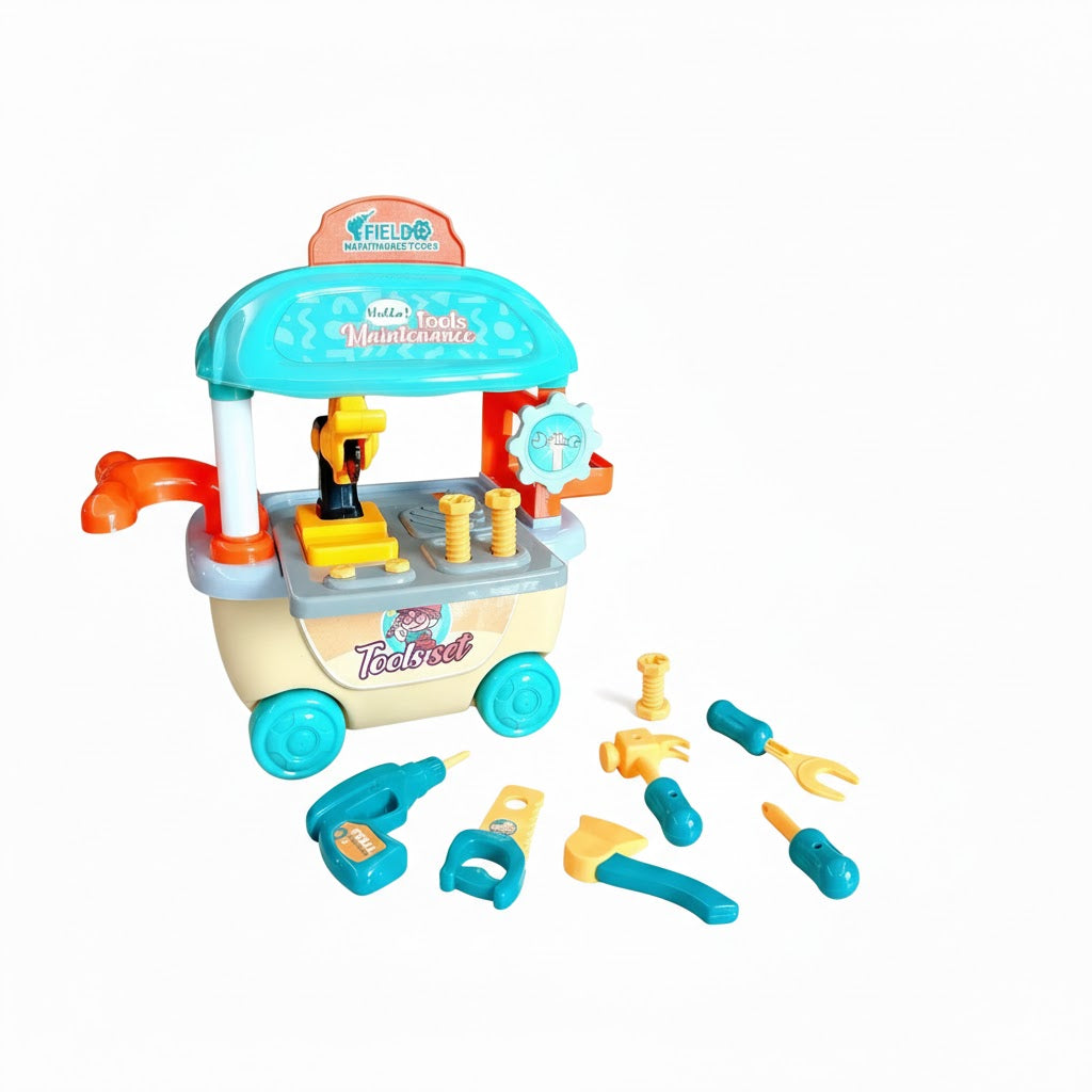 Children's Portable Tool Workbench Play Set – Pretend Engineer Roleplay