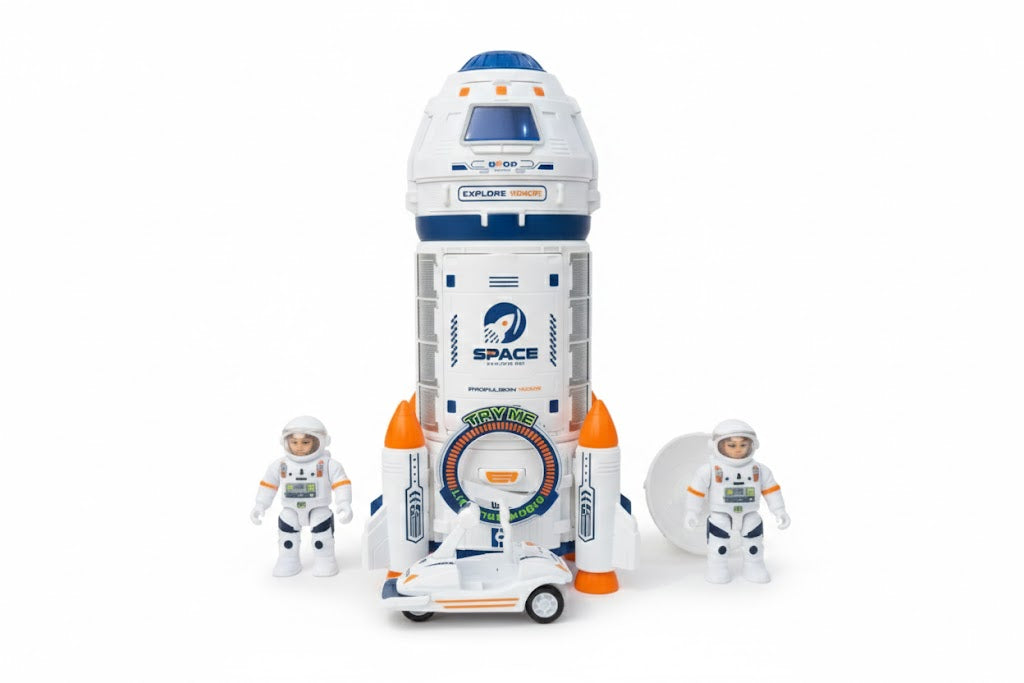 2-in-1 Space Rocket & Station Toy Set