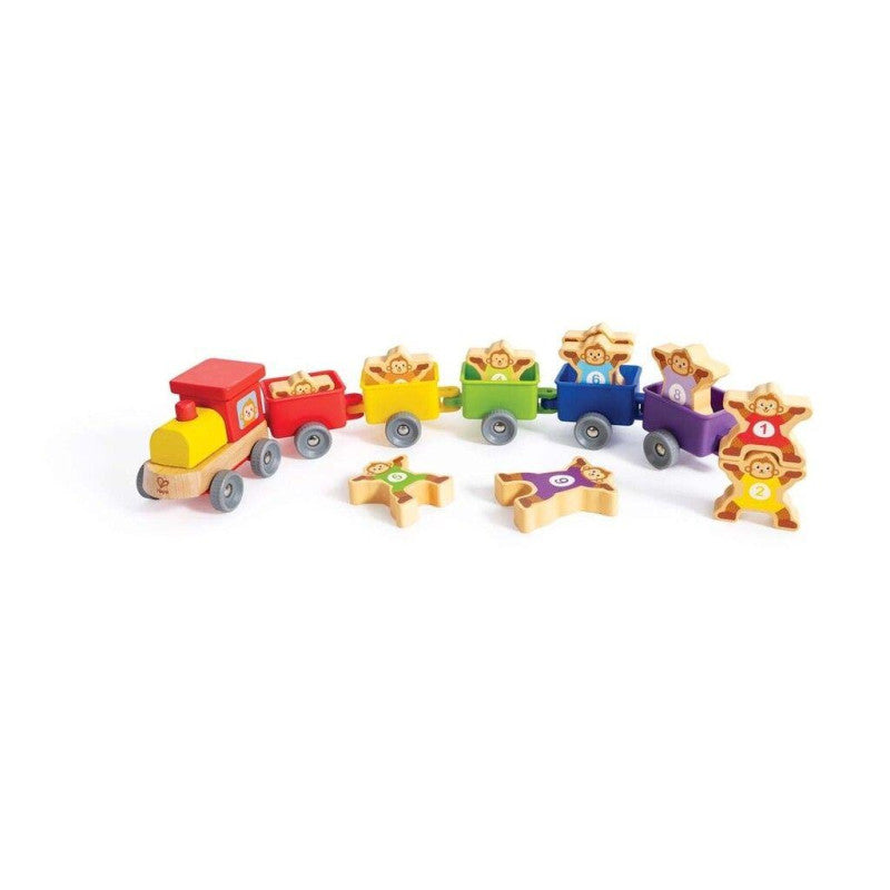 Monkey Number Train – Educational Wooden Play Set