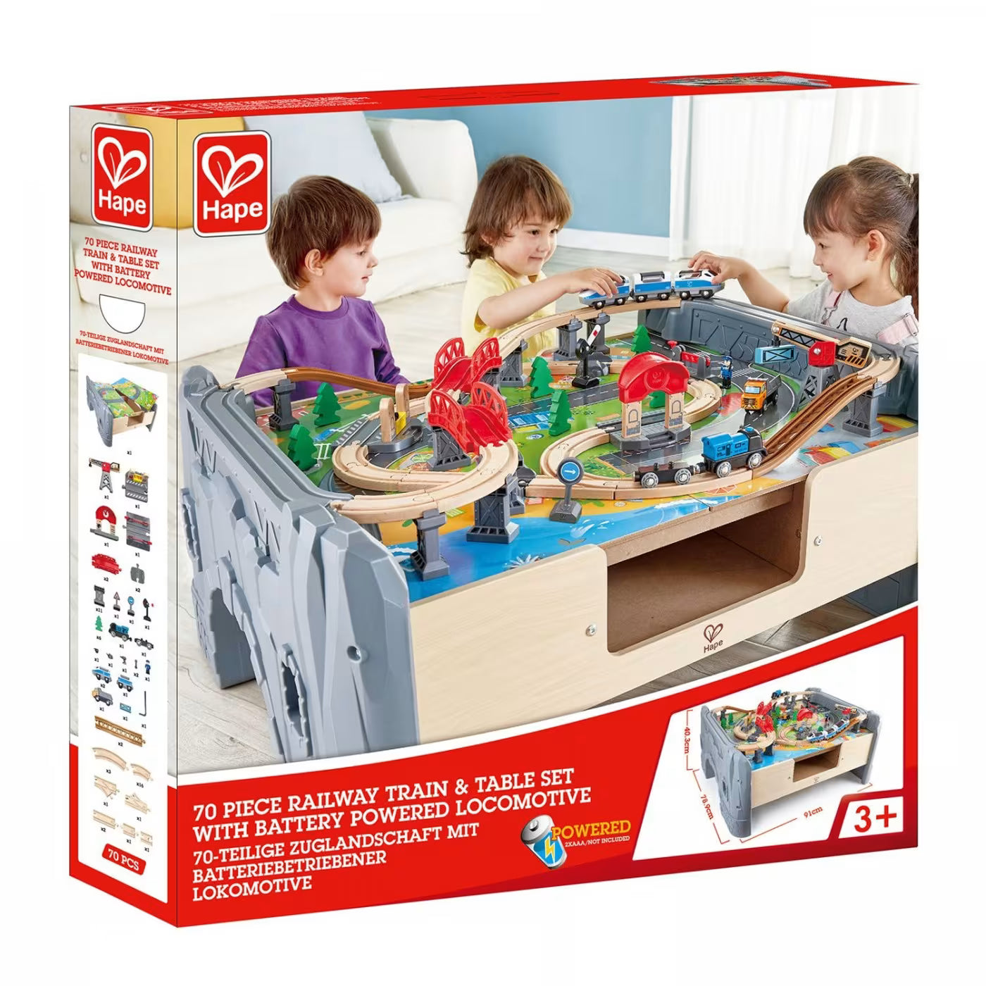Hape 70-Piece Railway Train Table and Set